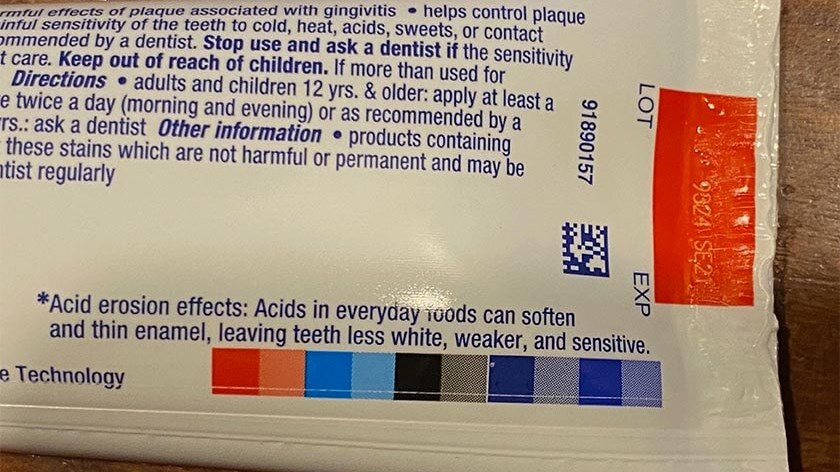 What are all those colors on the toothpaste tubes? Which ...